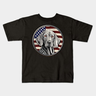 Weimaraner 4th of July Kids T-Shirt